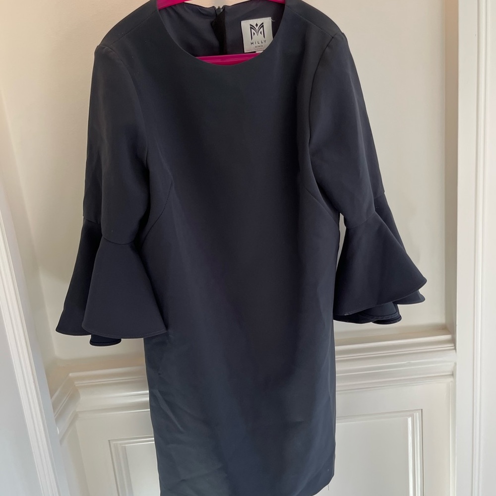 MILLY MINI kids size 12 dress gray flared arms NWOT